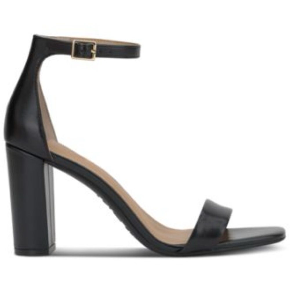 INC International Concepts Black Block Heel Sandals